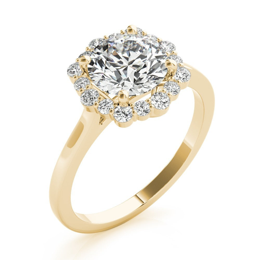 Lab-Grown Diamond Halo Engagement Ring in Platinum UK Hallmarked
