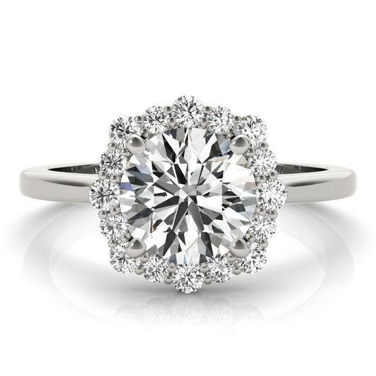 Lab-Grown Diamond Halo Engagement Ring in Platinum UK Hallmarked