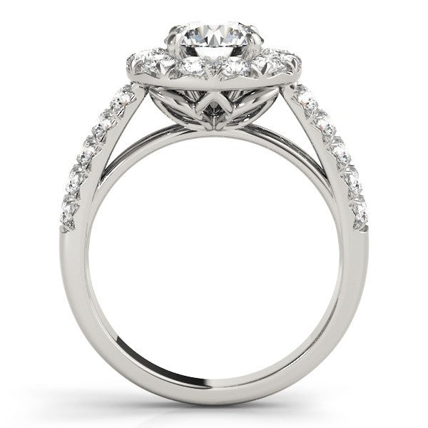 3.00 Ct DE/VS Lab Grown Round Diamond Halo Engagement Ring 18K Rose Gold
