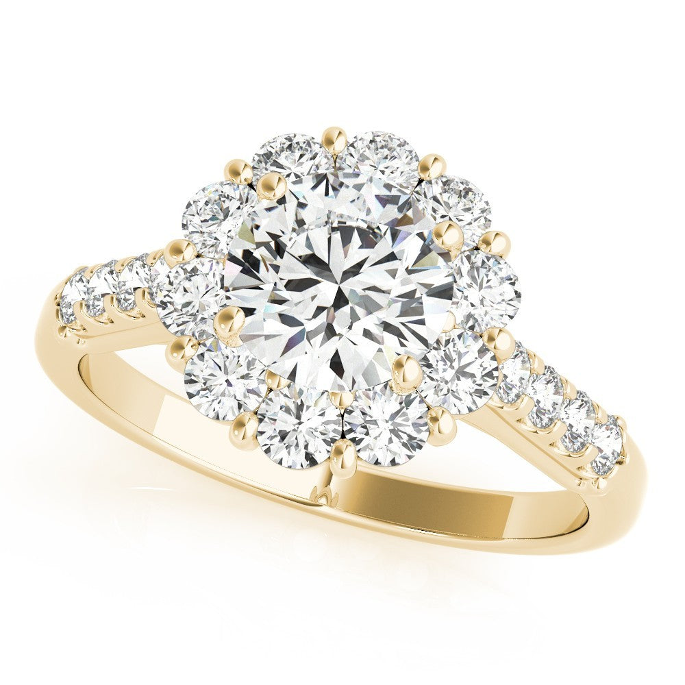 2.00 Ct DE/VS Lab Grown Round Diamond Halo Engagement Ring in Platinum