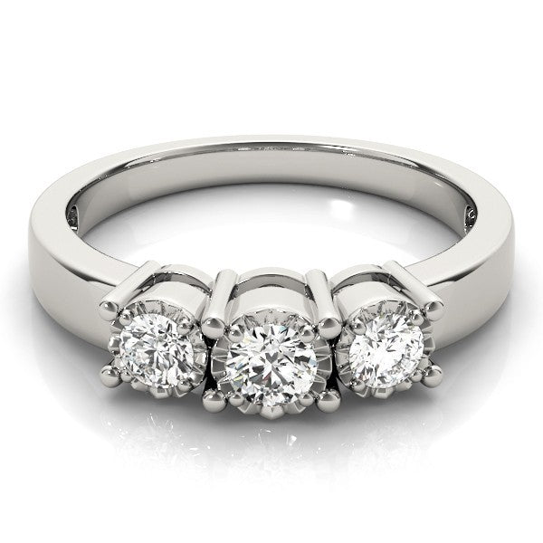 Round Lab Grown Diamond 3 Stone Engagement Ring Platinum DE/VS 2.00Ct