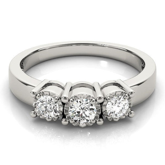 Round Lab Grown Diamond 3 Stone Engagement Ring Platinum DE/VS 2.00Ct