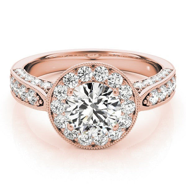 2.00Ct DE/VS Lab Grown Round Diamond Halo Engagement Ring 18K White Gold