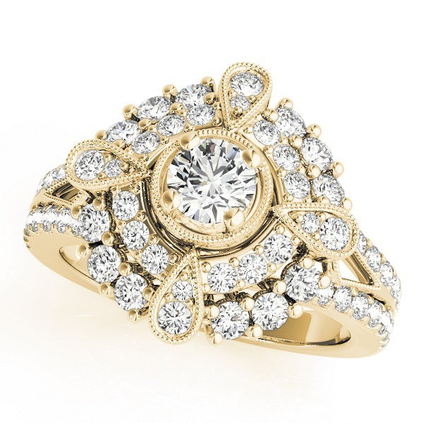 2.00Ct DE/VS Lab Grown Round Diamond Halo Engagement Ring 18K White Gold