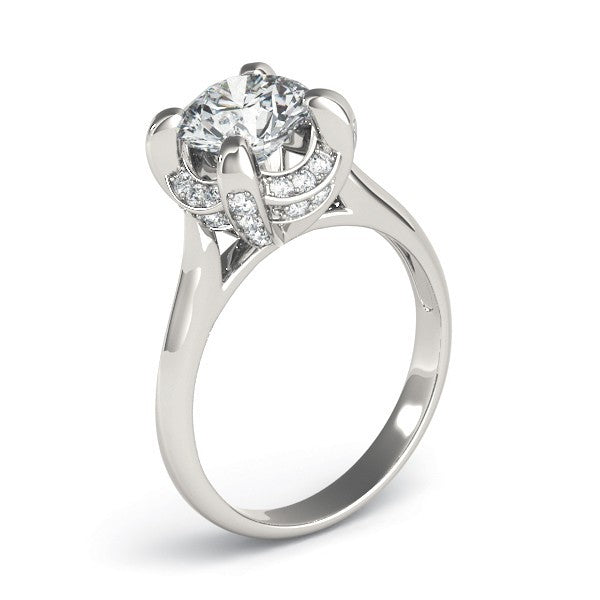 Lab-Grown Diamond Halo Engagement Ring in 18K White Gold Ð UK Made