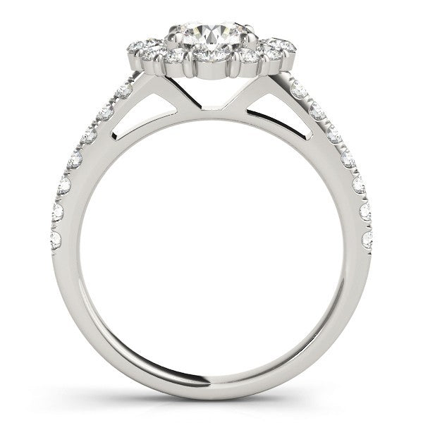 2.00Ct Round Lab Grown Diamond Halo Engagement Ring In Platinum