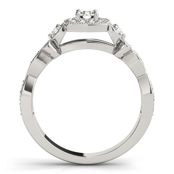 2.00Ct DE/VS Lab Grown Round Diamond Halo Engagement Ring 18K White Gold