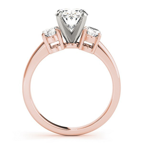 18k White gold Oval cut Trilogy Engagement Ring Ð 2Ct DE/VS Lab Grown Diamonds