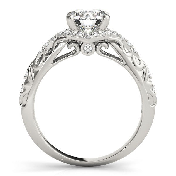 2.00Ct Lab Grown Round Diamond Halo Engagement Ring 18K Yellow Gold