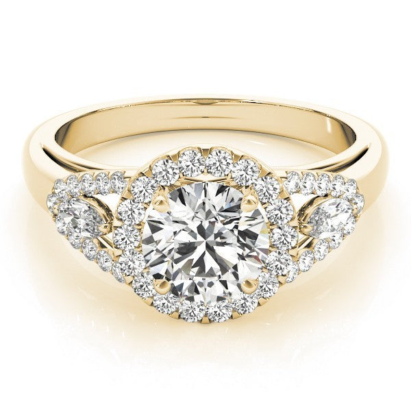 2.00 Carat DE/VS Lab Grown Round Cut Diamond Halo Engagement Ring 18K White Gold