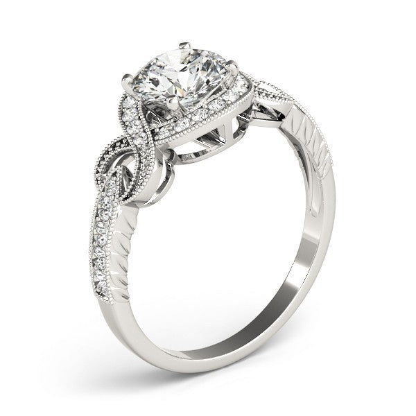 2.00Ct DE/VS Lab Grown Round Diamond Halo Engagement Ring 18K Yellow Gold
