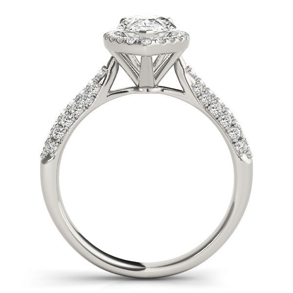 2.00 Ct DE/VS Lab Grown Pear Shape Diamond Halo Engagement Ring Platinum