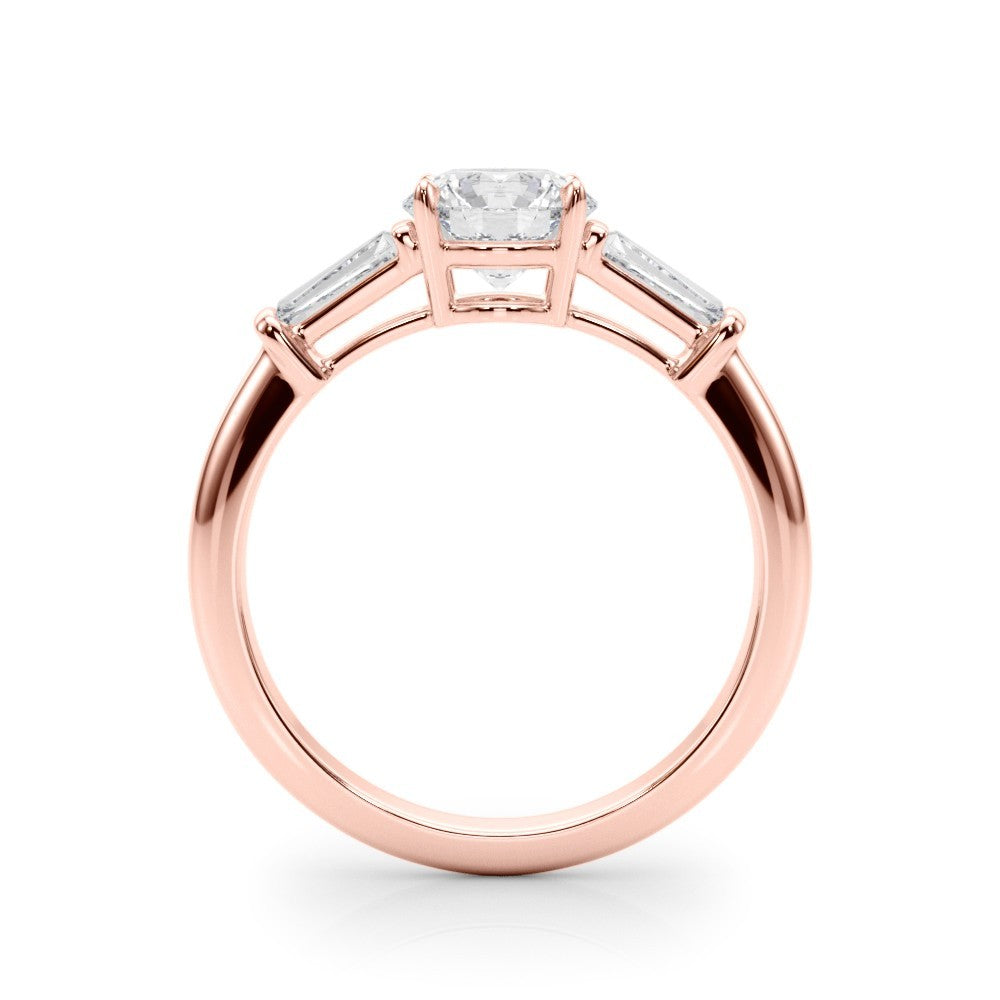 Lab-Grown Round Diamond 3 Stone Engagement Ring 18K Yellow Gold 2CT DE/VS
