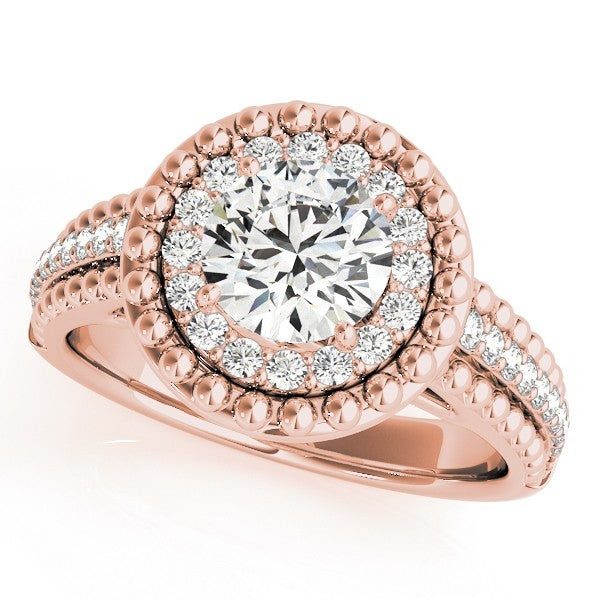 2Ct DE/VS Lab Grown Round Diamond Halo Engagement Ring 18K Yellow Gold