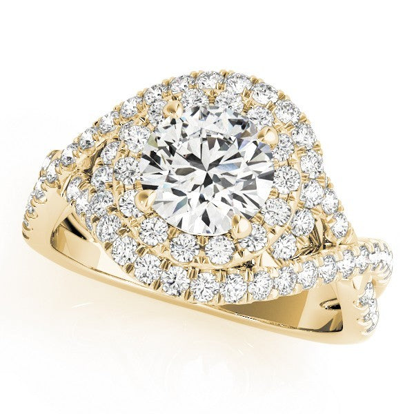 3.00 Carat DE/VS Lab Grown Round Cut Diamond Halo Engagement Ring 18K White Gold