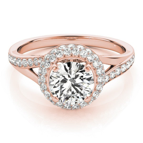 2.00Ct DE/VS Lab Grown Round Diamond Halo Engagement Ring 18K White Gold