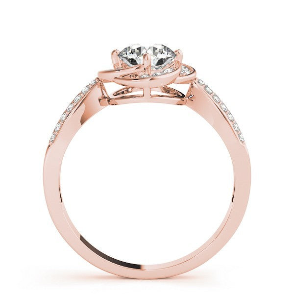 Lab Grown Round Diamond Halo Engagement Ring 18K White Gold