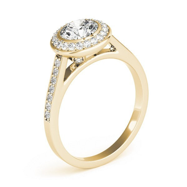 2.00 Carat DE/VS Lab Grown Round Cut Diamond Halo Engagement Ring 18K White Gold