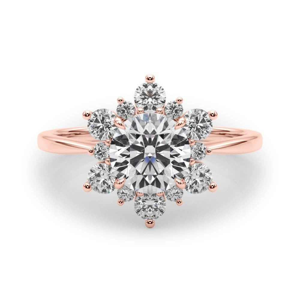 Lab-Grown Diamond Halo Engagement Ring in Platinum UK Hallmarked