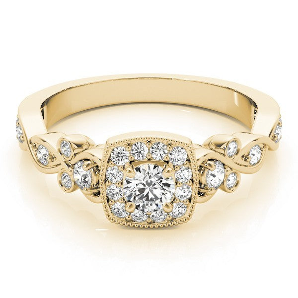 2.00Ct DE/VS Lab Grown Round Diamond Halo Engagement Ring 18K White Gold