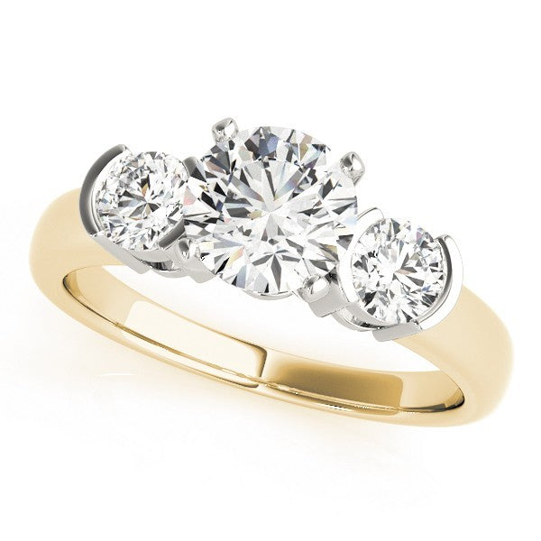 Platinum 3 Stone Engagement Ring DE/VS 2.00Ct Lab Grown Round Diamond Prong Set