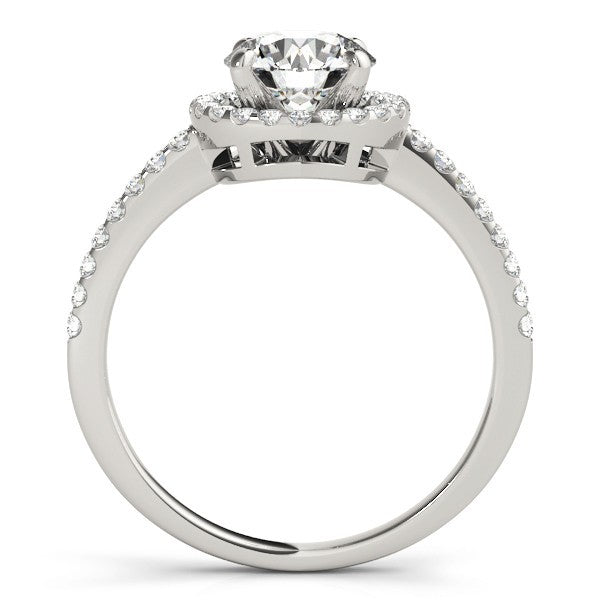2.00 Carat DE/VS Lab Grown Round Diamond Halo Engagement Ring 18K White Gold