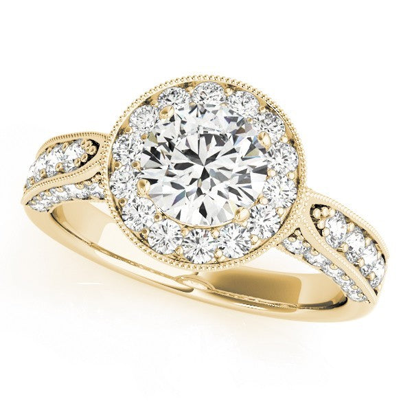 2.00Ct DE/VS Lab Grown Round Diamond Halo Engagement Ring 18K White Gold