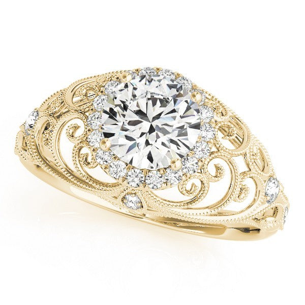 2.00Ct DE/VS Lab Grown Round Diamond Halo Engagement Ring 18K Rose Gold