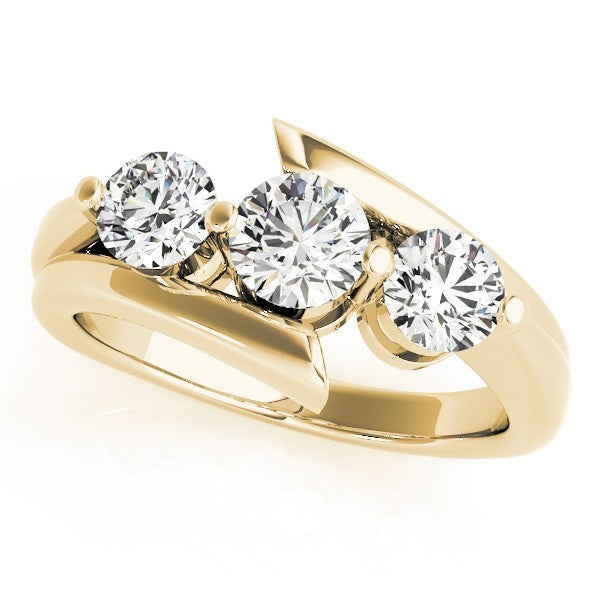2.00Ct Lab Grown Round Diamond Trilogy Engagement Ring Platinum