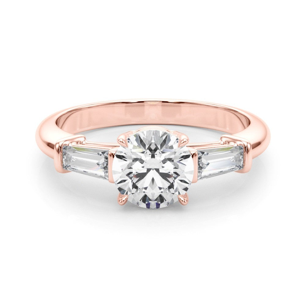 Lab-Grown Round Diamond 3 Stone Engagement Ring 18K Yellow Gold 2CT DE/VS