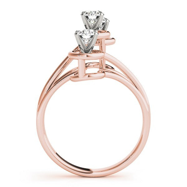 0.50Ct - 2.00Ct DE/VS Lab Grown Round Diamond Trilogy Engagement Ring Platinum