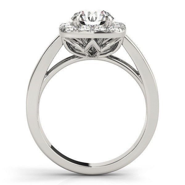 3.00 Carat DE/VS Lab Grown Round Cut Diamond Halo Engagement Ring 18K White Gold