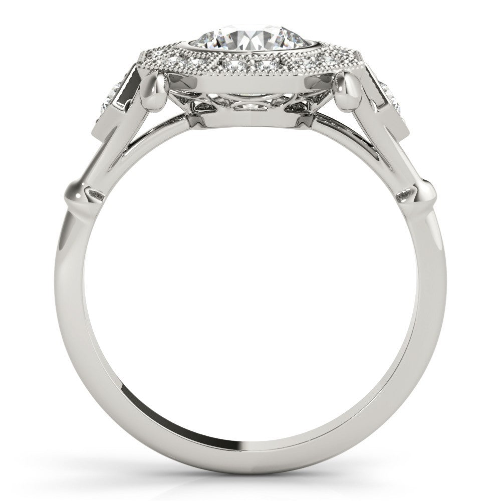 Lab-Grown Diamond Halo Engagement Ring in Platinum UK Hallmarked