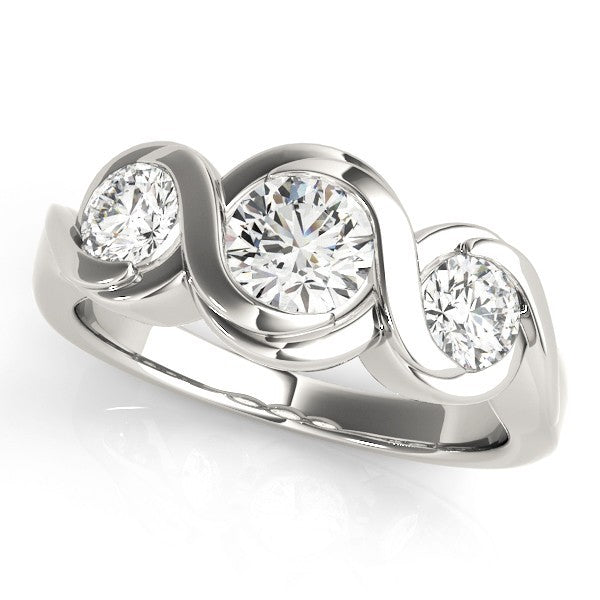 DE/VS 2.00Ct Lab Grown Round Diamond 3 Stone Engagement Ring Platinum
