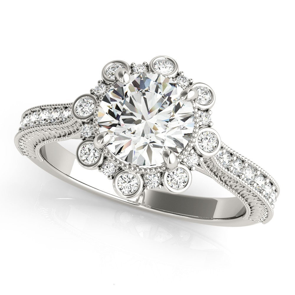 Lab-Grown Diamond Halo Engagement Ring in Platinum UK Hallmarked