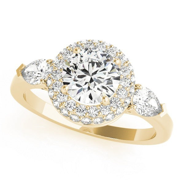 2.00Ct DE/VS Lab Grown Round Diamond Halo Engagement Ring 18K White Gold
