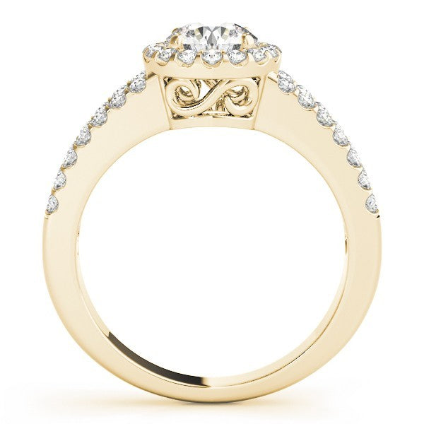2Ct DE/VS Lab Grown Round Diamond Halo Engagement Ring 18K White Gold