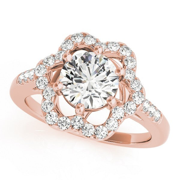 2.00Ct Lab Grown Round Diamond Halo Engagement Ring 18K Yellow Gold