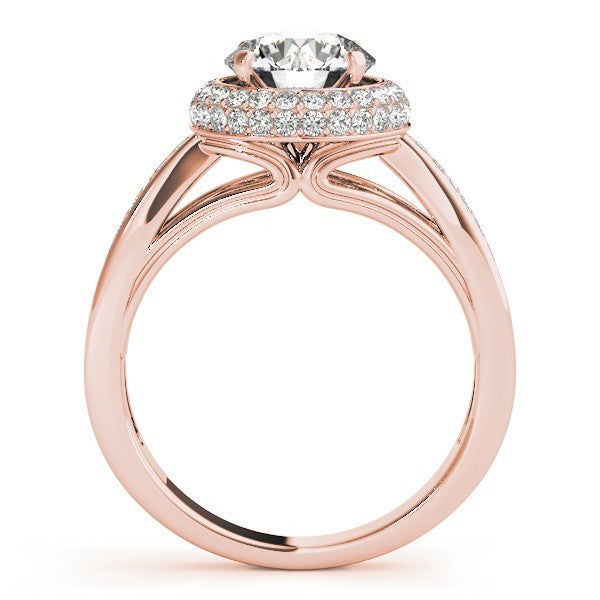 2.00 Ct Lab Grown Round Diamond Halo Engagement Ring 18K White Gold