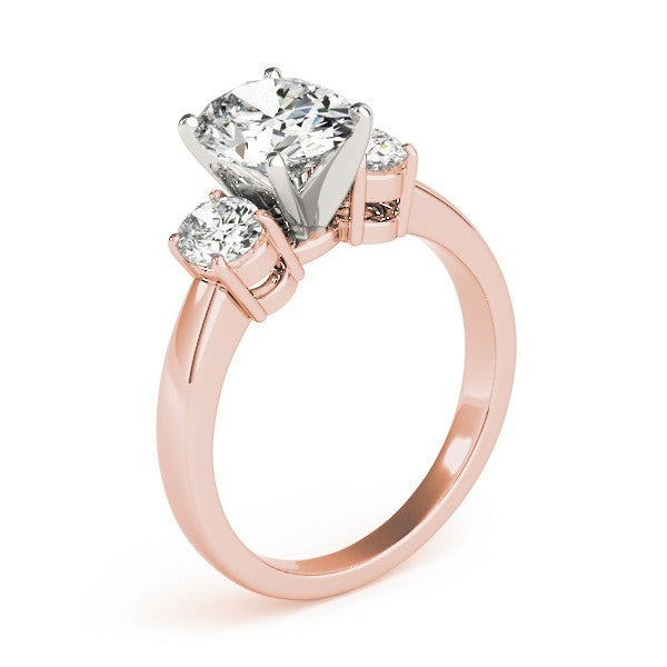 18k White gold Oval cut Trilogy Engagement Ring Ð 2Ct DE/VS Lab Grown Diamonds