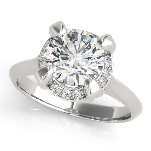 Lab-Grown Diamond Halo Engagement Ring in 18K White Gold Ð UK Made