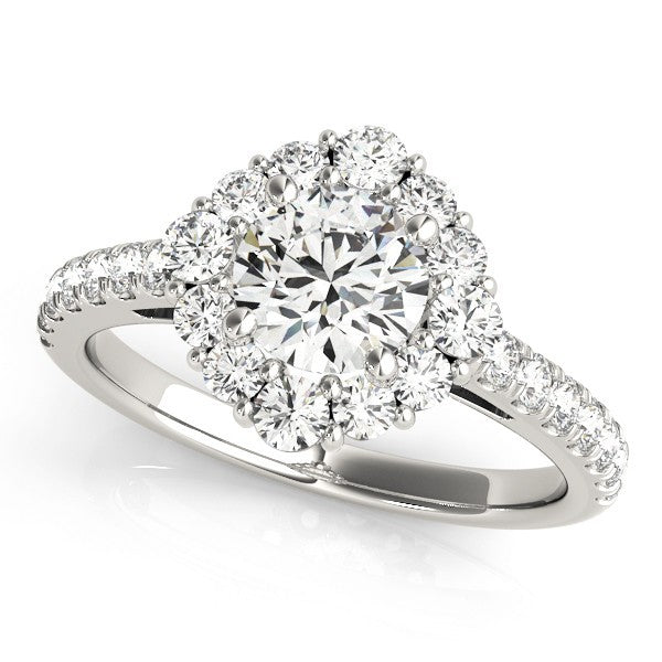 2.00Ct Round Lab Grown Diamond Halo Engagement Ring In Platinum