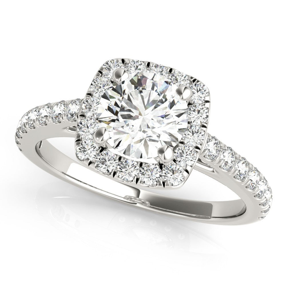 2.00 Ct DE/VS Lab-Grown Diamond Halo Engagement Ring in Platinum