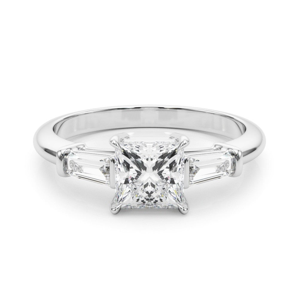 2.00CT DE/VS Lab-Grown Square Cut Diamond 3 Stone Engagement Ring