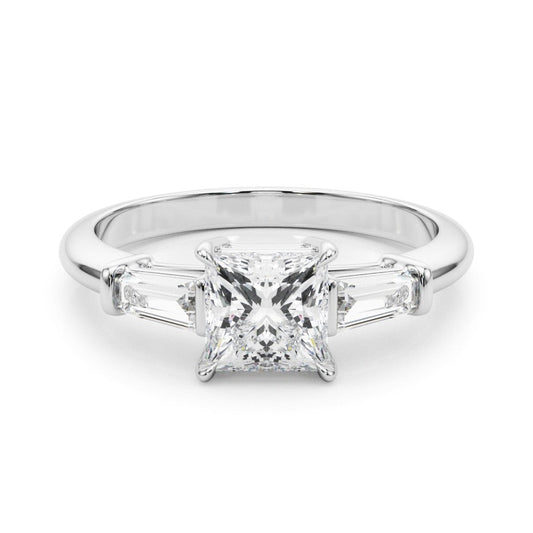 2.00CT DE/VS Lab-Grown Square Cut Diamond 3 Stone Engagement Ring