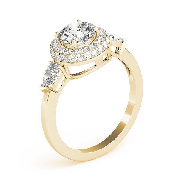 2.00Ct DE/VS Lab Grown Round Diamond Halo Engagement Ring 18K White Gold