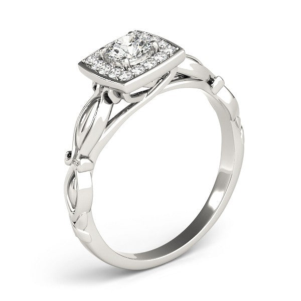 2.00Ct DE/VS Lab Grown Round Diamond Halo Engagement Ring 18K Yellow Gold