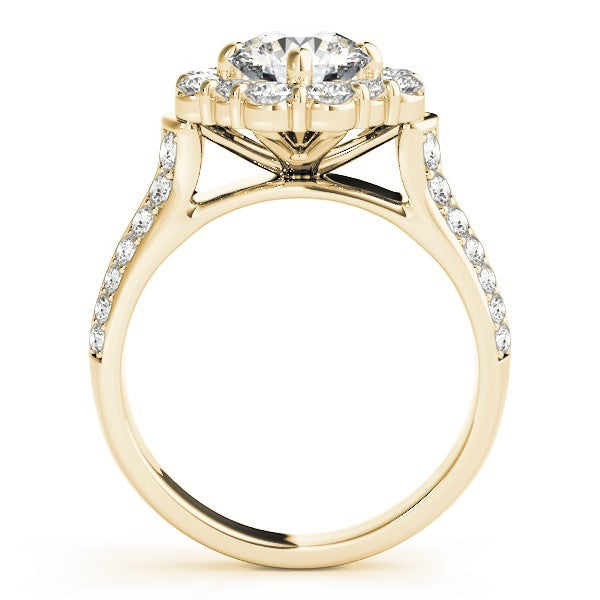 2.00 Carat Lab Grown Round Cut Diamond Halo Engagement Ring 18K White Gold