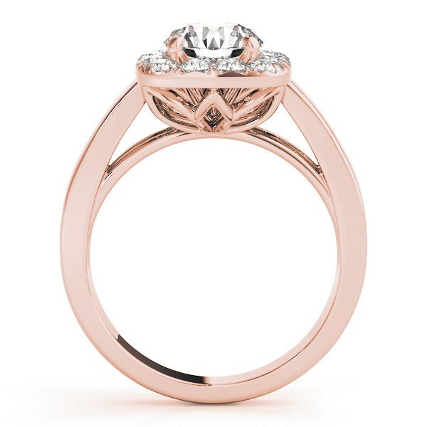 3.00 Carat DE/VS Lab Grown Round Cut Diamond Halo Engagement Ring 18K White Gold