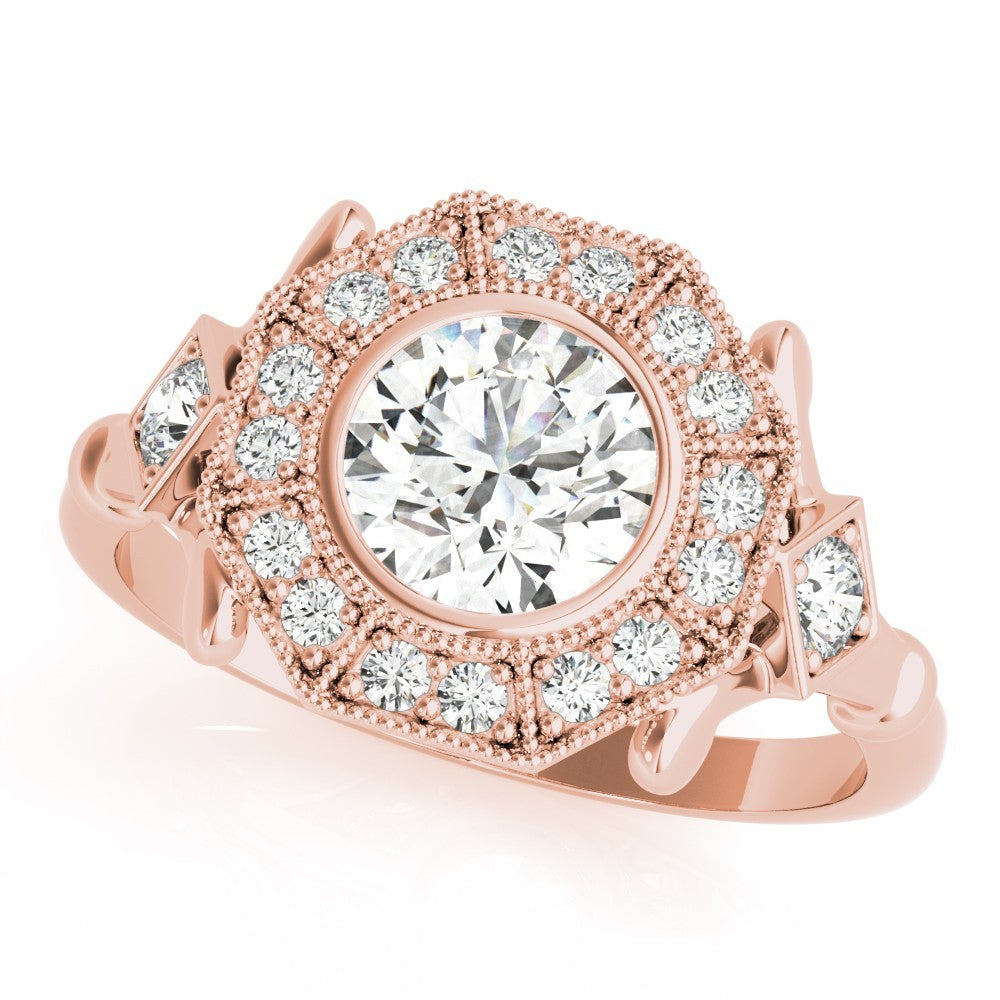 Lab-Grown Diamond Halo Engagement Ring in Platinum UK Hallmarked